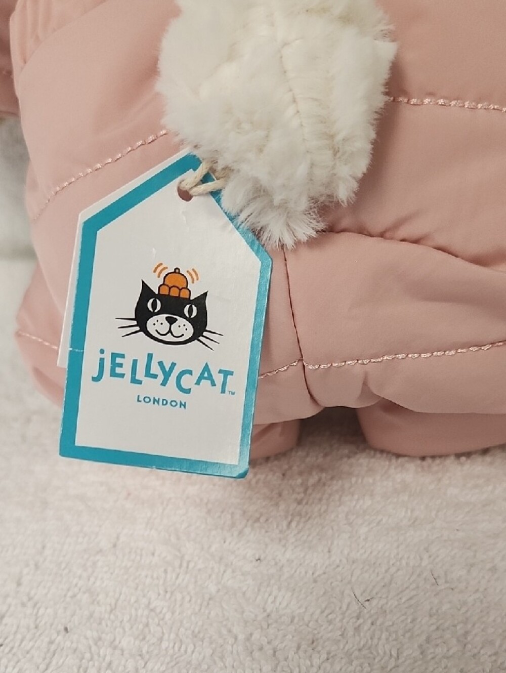 Jellycat Bunny Pink Puffer Snowsuit Jacket with Faux-Fur Trim - Picture 3 of 5